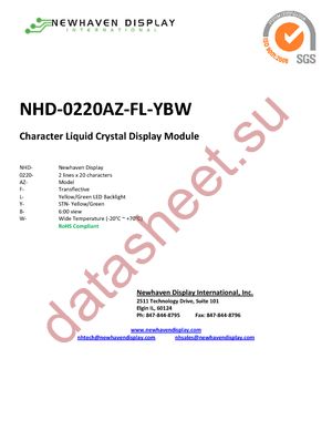 NHD-0220AZ-FL-YBW datasheet  